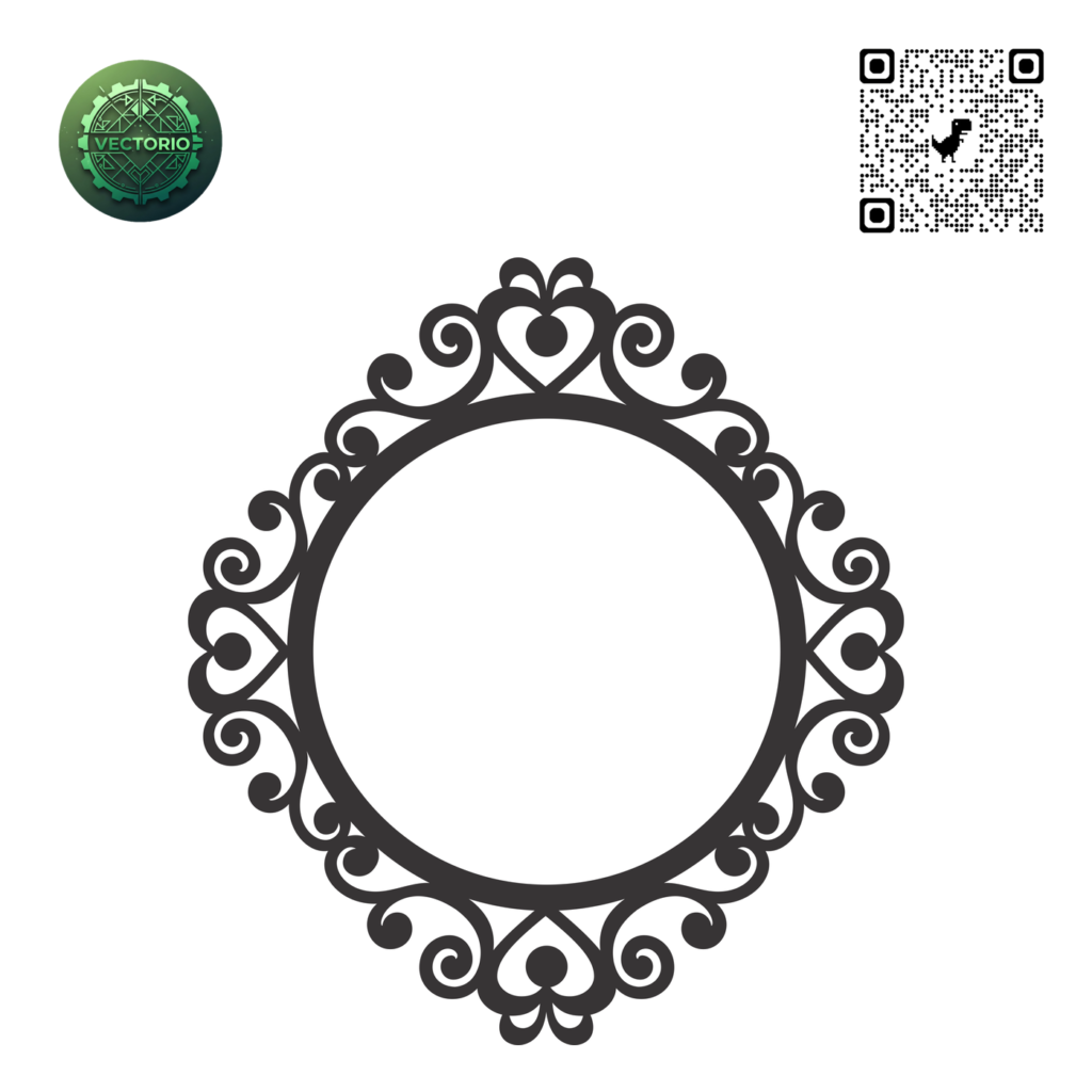 DECORATIVE ROUND FRAME 44 vector design for laser cutting and engraving