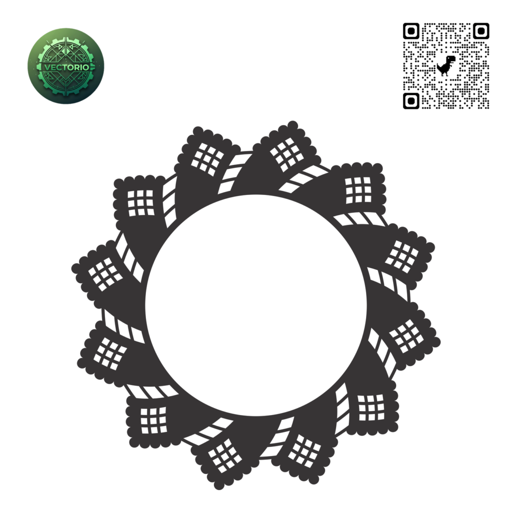 DECORATIVE ROUND FRAME 48 vector design for laser cutting and engraving