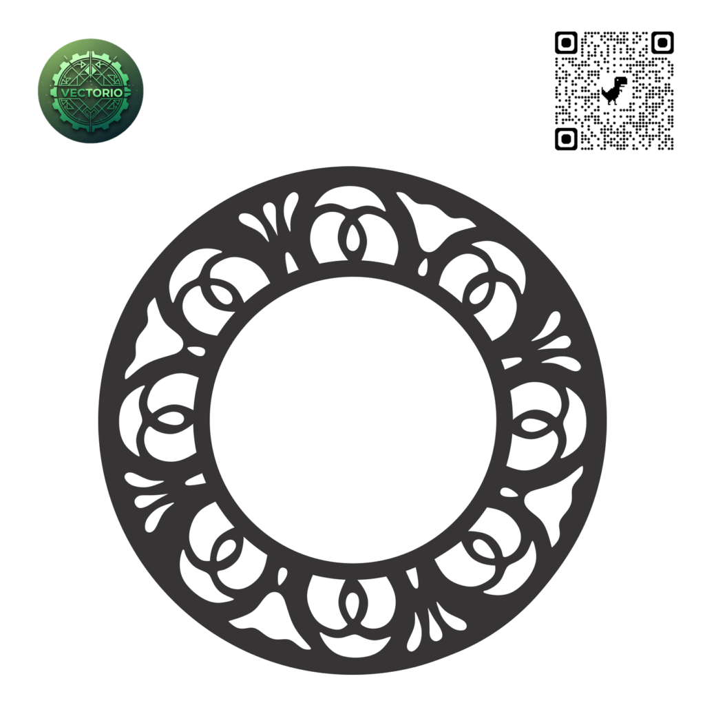 DECORATIVE ROUND FRAME 5 vector design for laser cutting and engraving