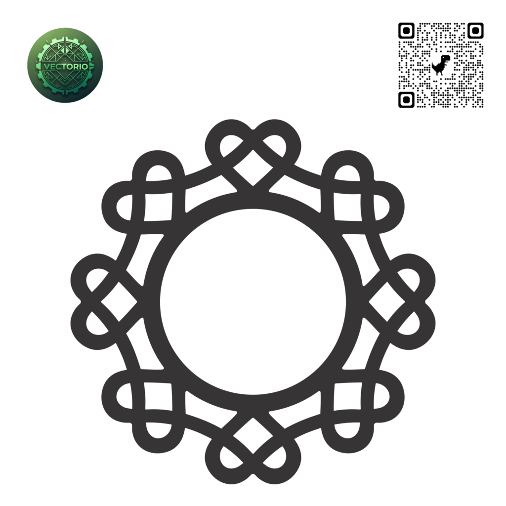 DECORATIVE ROUND FRAME 55 vector design for laser cutting and engraving