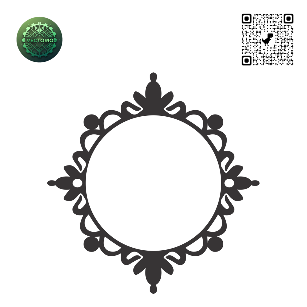 DECORATIVE ROUND FRAME 56 vector design for laser cutting and engraving