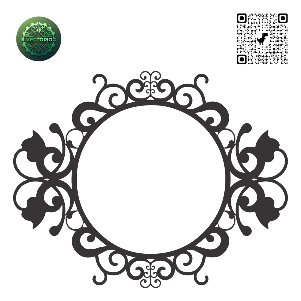 DECORATIVE ROUND FRAME 6 vector design for laser cutting and engraving