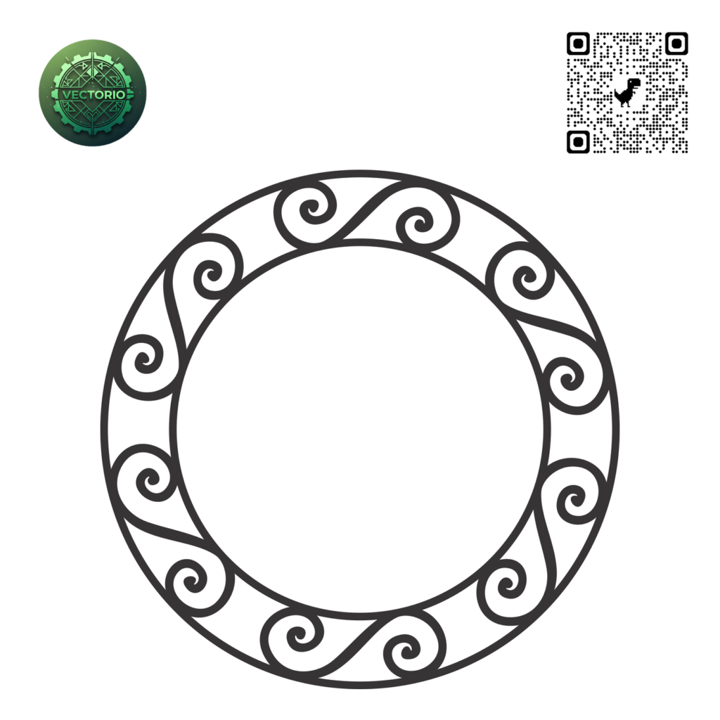 DECORATIVE ROUND FRAME 69 vector design for laser cutting and engraving
