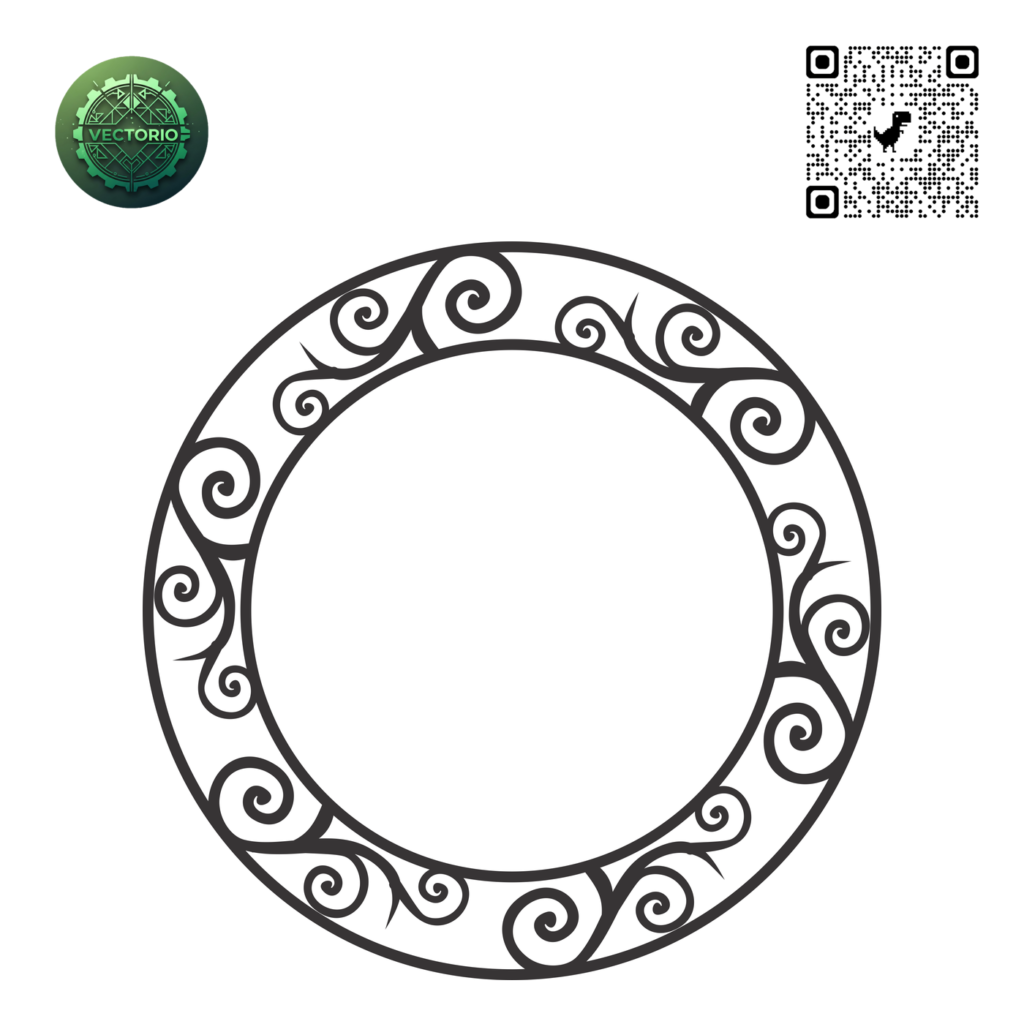 DECORATIVE ROUND FRAME 71 vector design for laser cutting and engraving