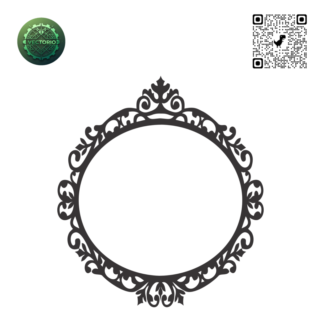 DECORATIVE ROUND FRAME 73 vector design for laser cutting and engraving