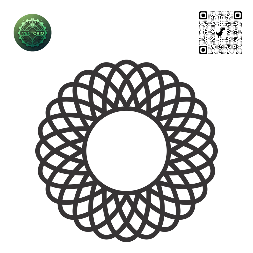 DECORATIVE ROUND FRAME 78 vector design for laser cutting and engraving