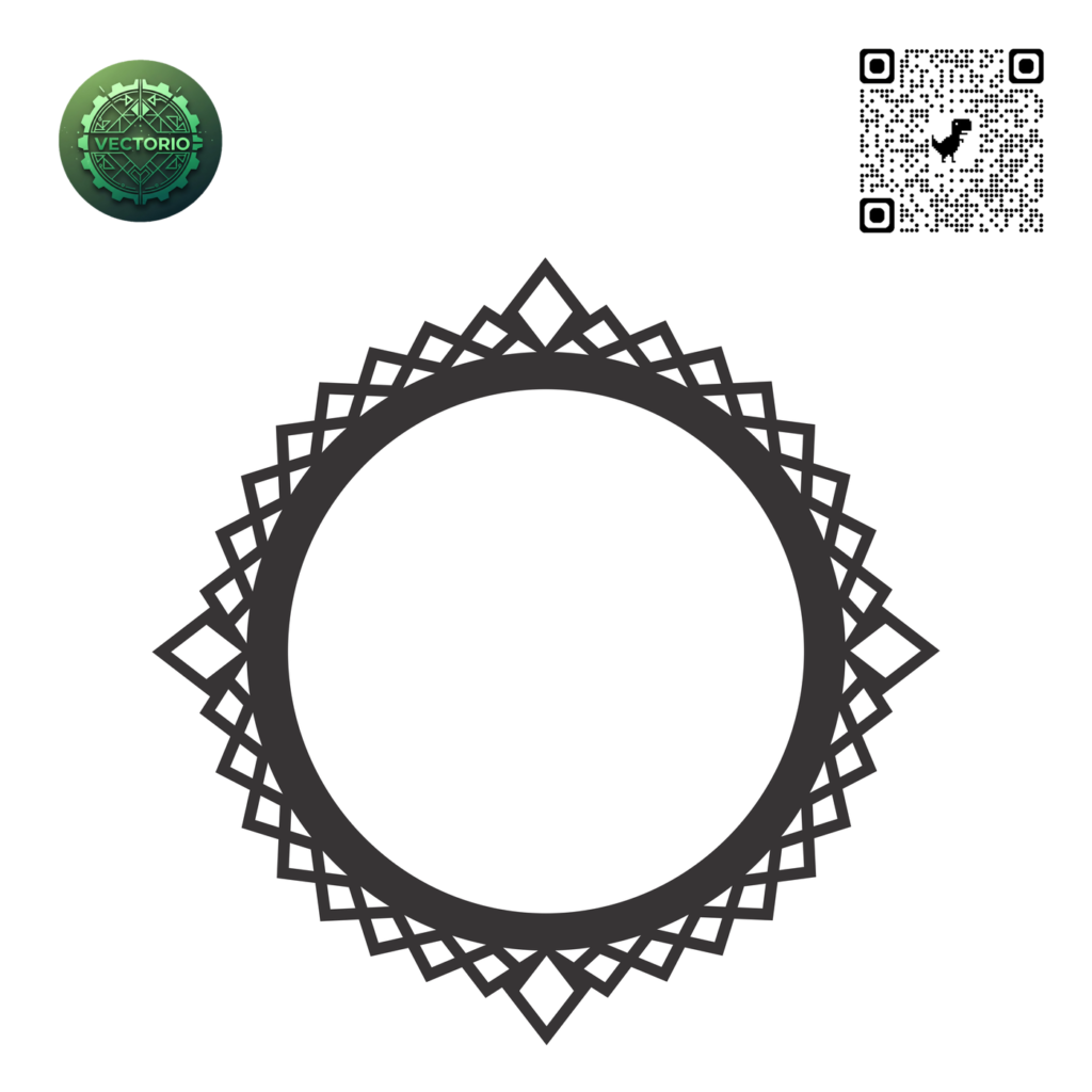 DECORATIVE ROUND FRAME 87 vector design for laser cutting and engraving