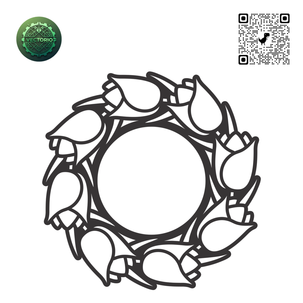 DECORATIVE ROUND FRAME 94 vector design for laser cutting and engraving