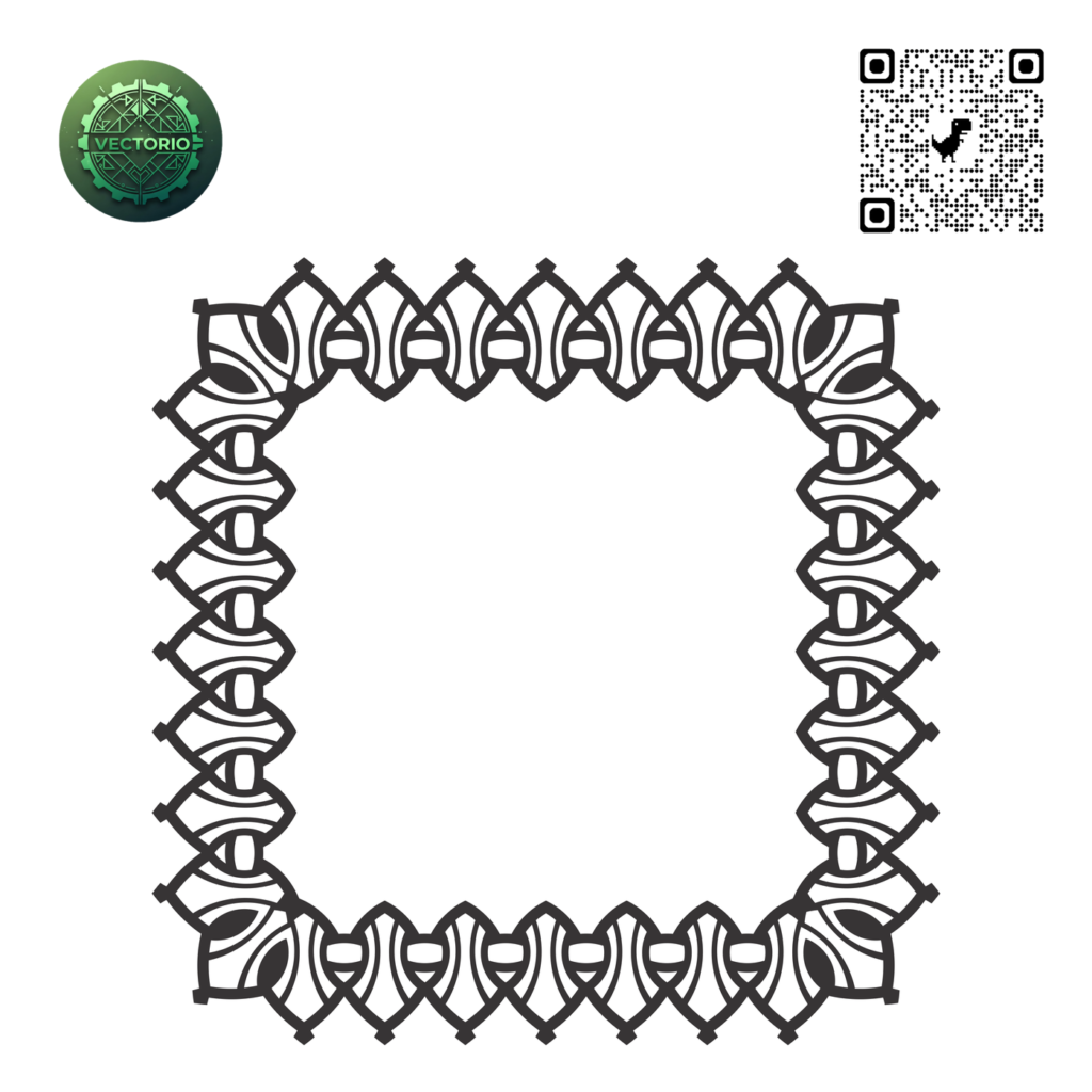 DECORATIVE SQUARE FRAME 100 vector design for laser cutting and engraving