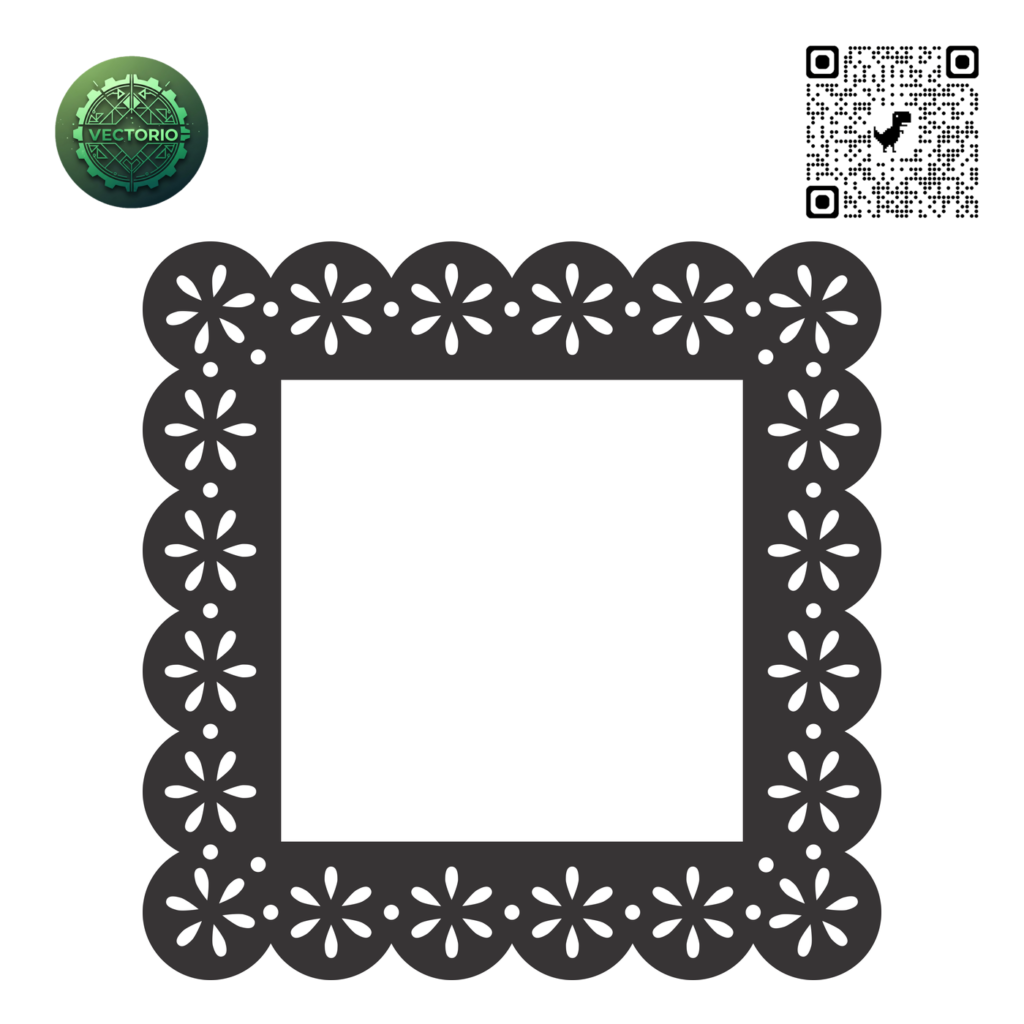 DECORATIVE SQUARE FRAME 104 vector design for laser cutting and engraving