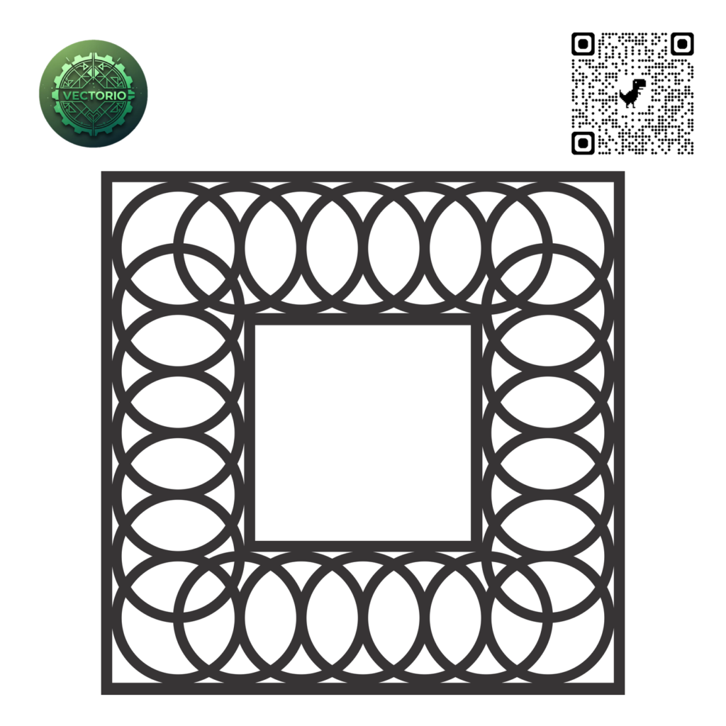 DECORATIVE SQUARE FRAME 105 vector design for laser cutting and engraving