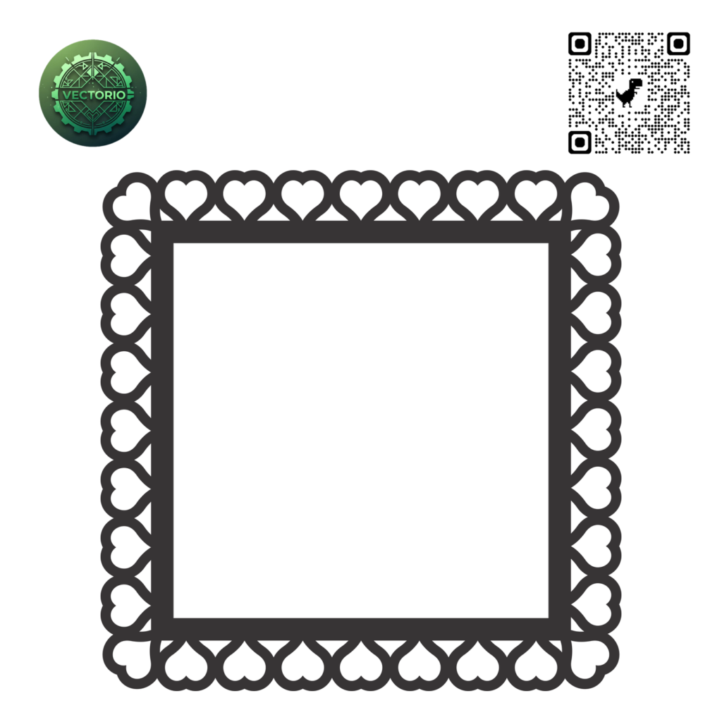 DECORATIVE SQUARE FRAME 107 vector design for laser cutting and engraving