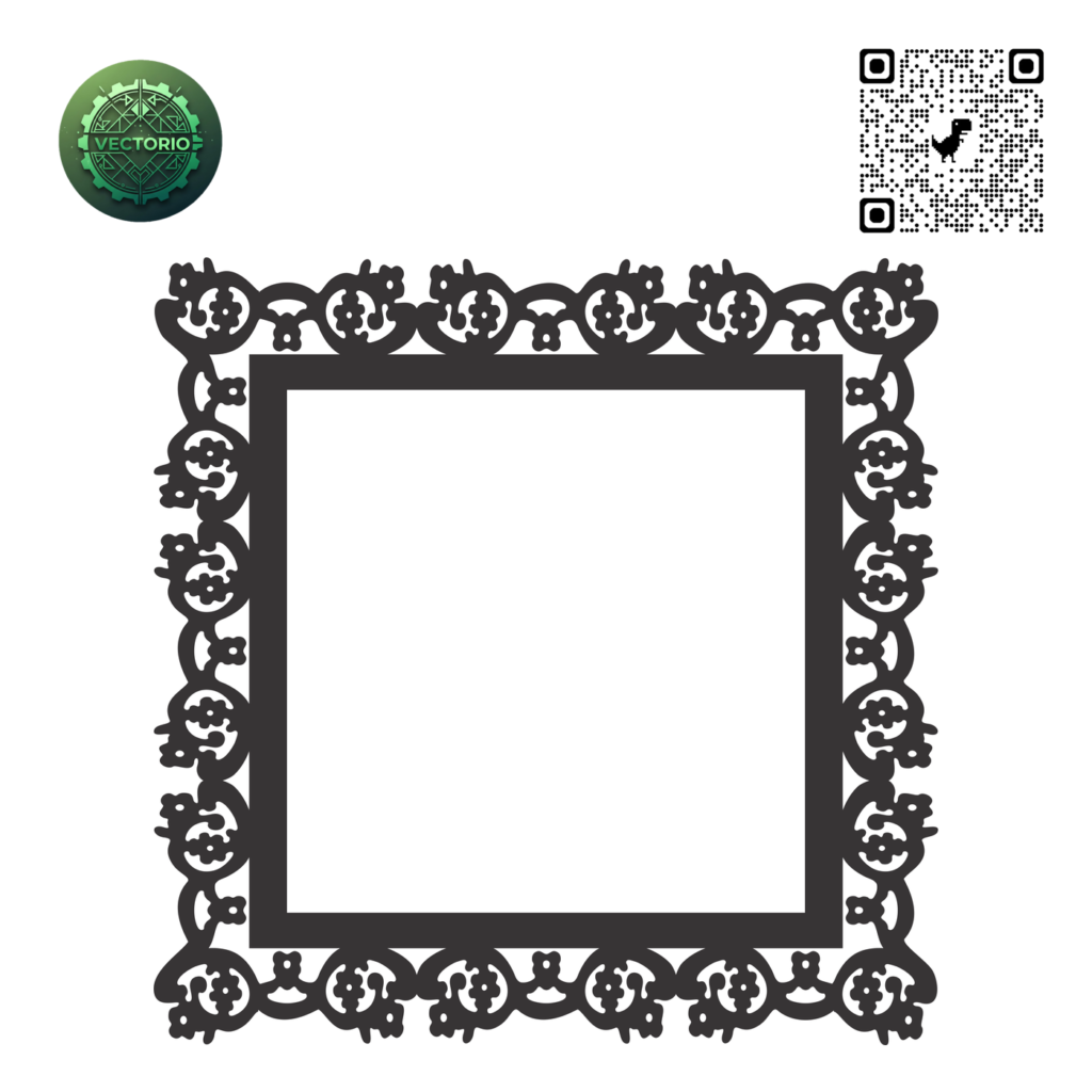 DECORATIVE SQUARE FRAME 111 vector design for laser cutting and engraving