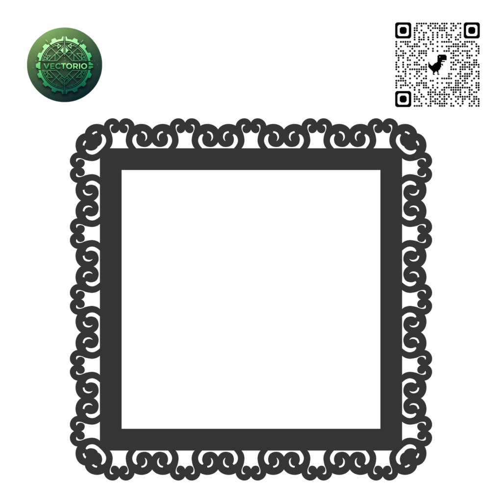 DECORATIVE SQUARE FRAME 112 vector design for laser cutting and engraving