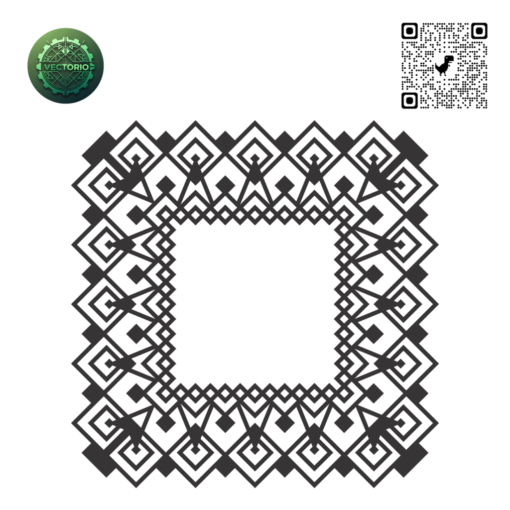 DECORATIVE SQUARE FRAME 114 vector design for laser cutting and engraving