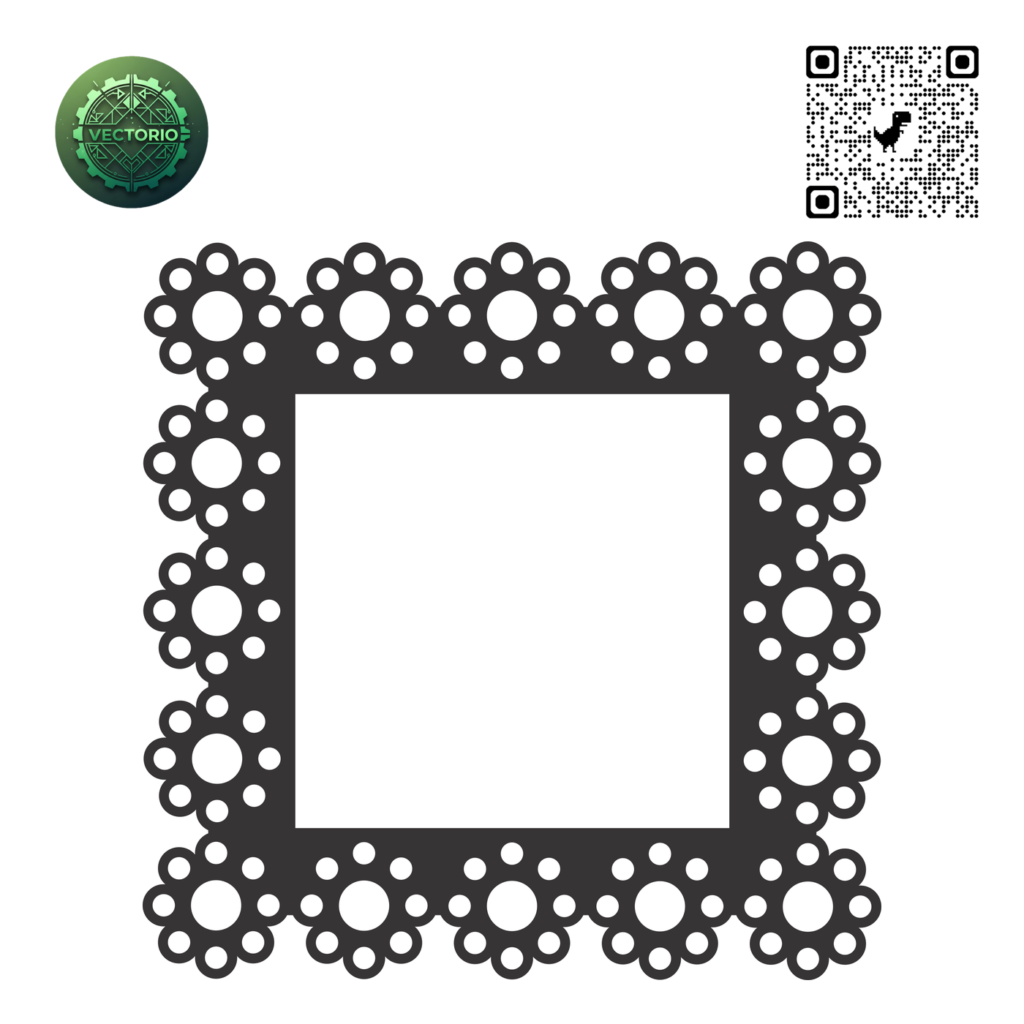 DECORATIVE SQUARE FRAME 116 vector design for laser cutting and engraving