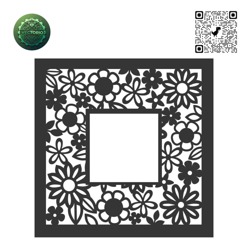 DECORATIVE SQUARE FRAME 117 vector design for laser cutting and engraving