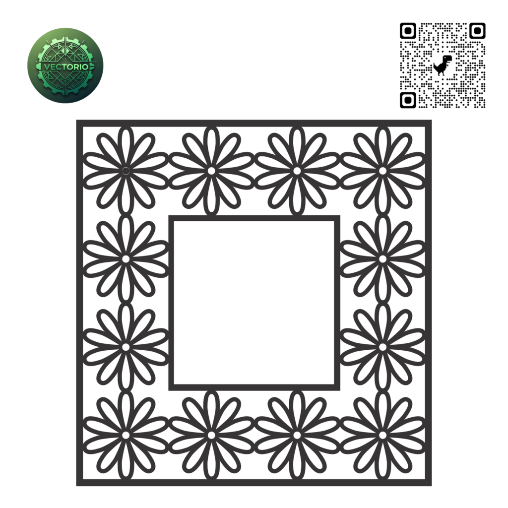 DECORATIVE SQUARE FRAME 118 vector design for laser cutting and engraving