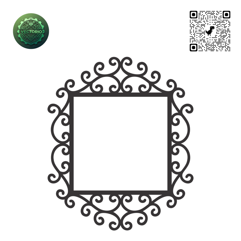 DECORATIVE SQUARE FRAME 124 vector design for laser cutting and engraving