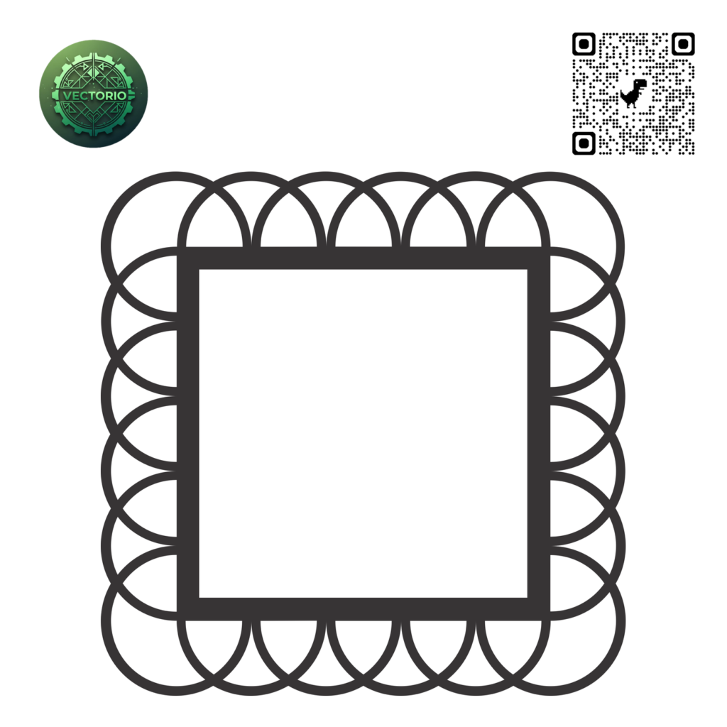 DECORATIVE SQUARE FRAME 126 vector design for laser cutting and engraving