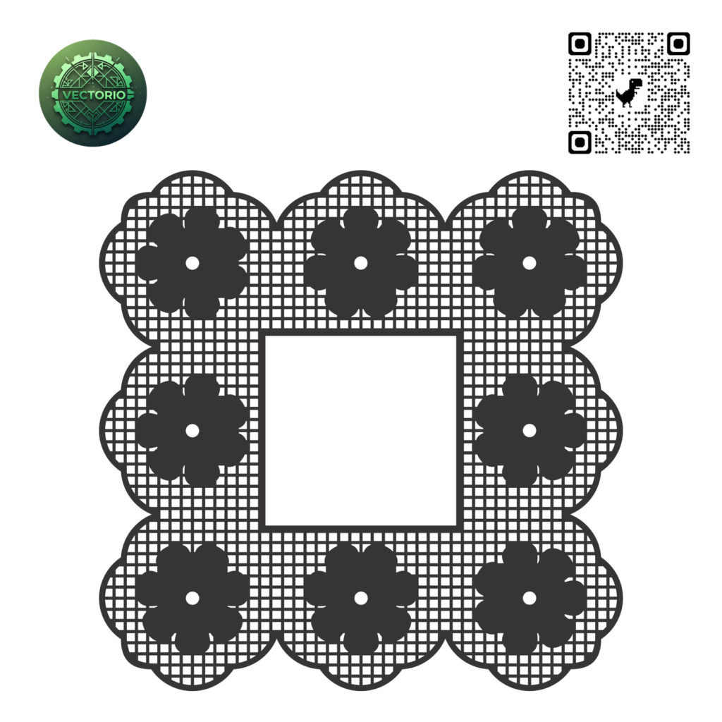 DECORATIVE SQUARE FRAME 127 vector design for laser cutting and engraving
