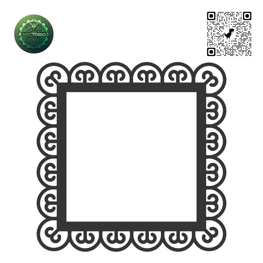 DECORATIVE SQUARE FRAME 129 vector design for laser cutting and engraving