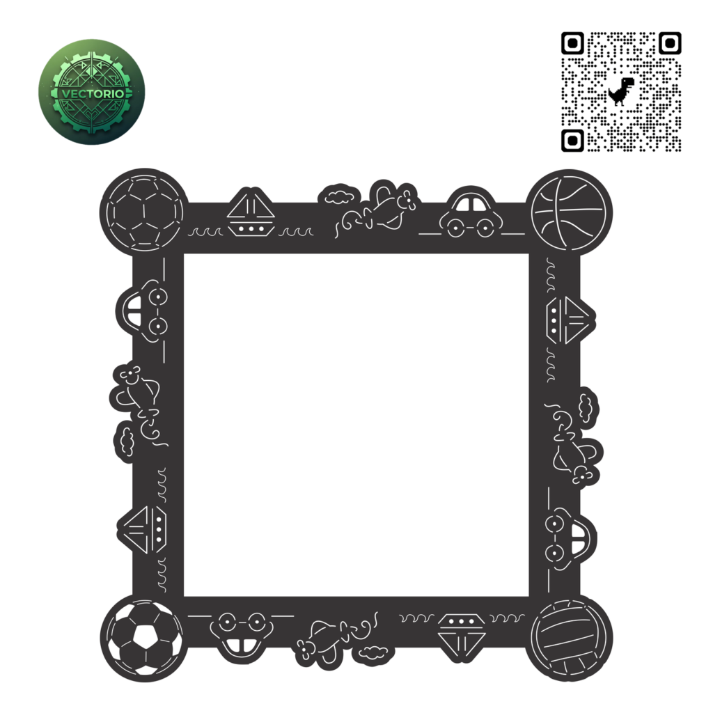 DECORATIVE SQUARE FRAME 131 vector design for laser cutting and engraving