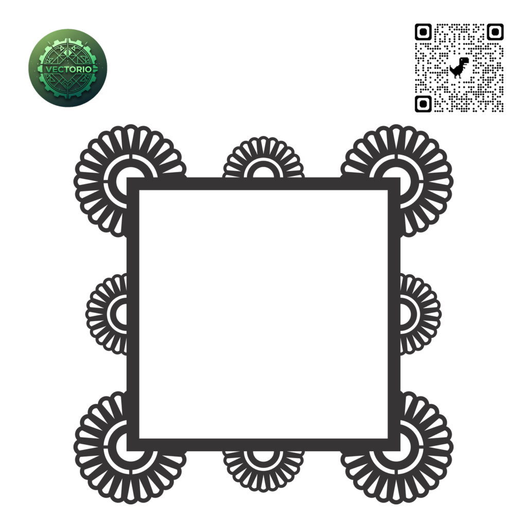 DECORATIVE SQUARE FRAME 33 vector design for laser cutting and engraving
