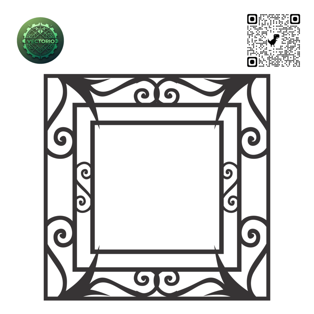 DECORATIVE SQUARE FRAME 40 vector design for laser cutting and engraving