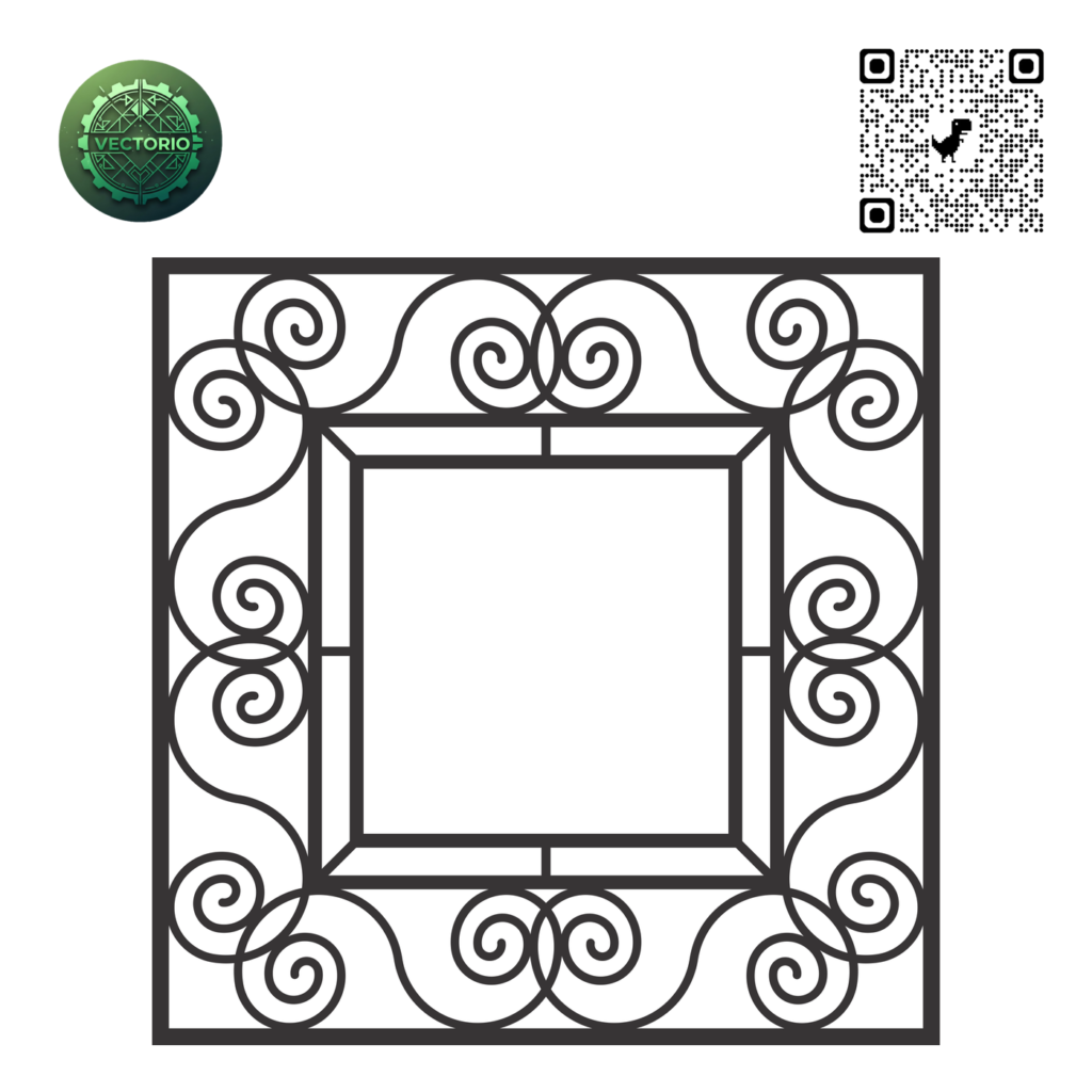 DECORATIVE SQUARE FRAME 46 vector design for laser cutting and engraving