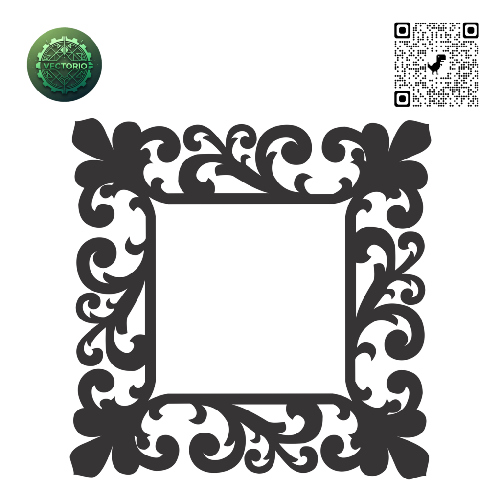 DECORATIVE SQUARE FRAME 58 vector design for laser cutting and engraving