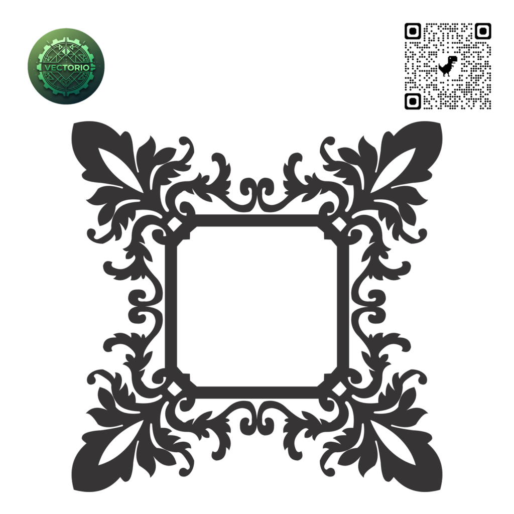 DECORATIVE SQUARE FRAME 60 vector design for laser cutting and engraving