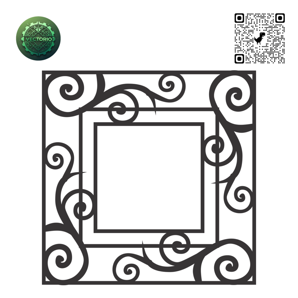DECORATIVE SQUARE FRAME 62 vector design for laser cutting and engraving