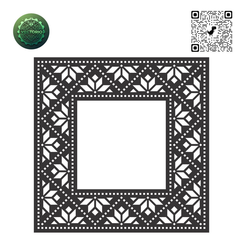 DECORATIVE SQUARE FRAME 67 vector design for laser cutting and engraving