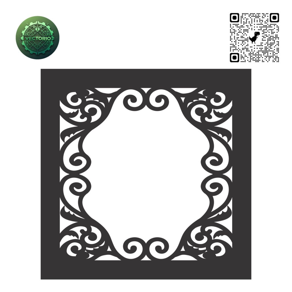 DECORATIVE SQUARE FRAME 7 vector design for laser cutting and engraving