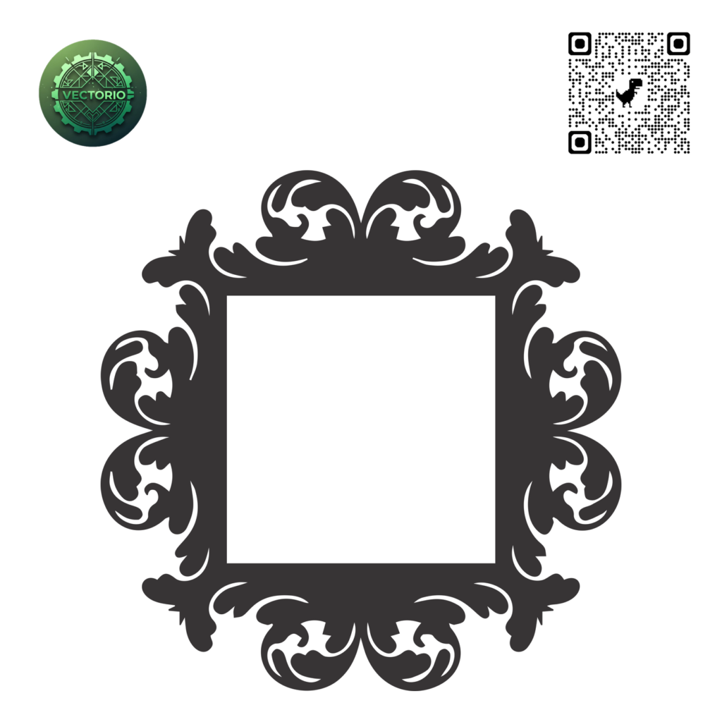 DECORATIVE SQUARE FRAME 76 vector design for laser cutting and engraving