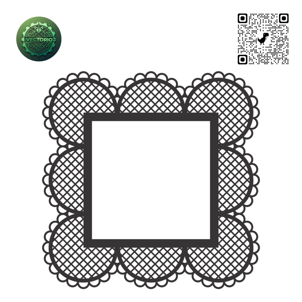 DECORATIVE SQUARE FRAME 82 vector design for laser cutting and engraving