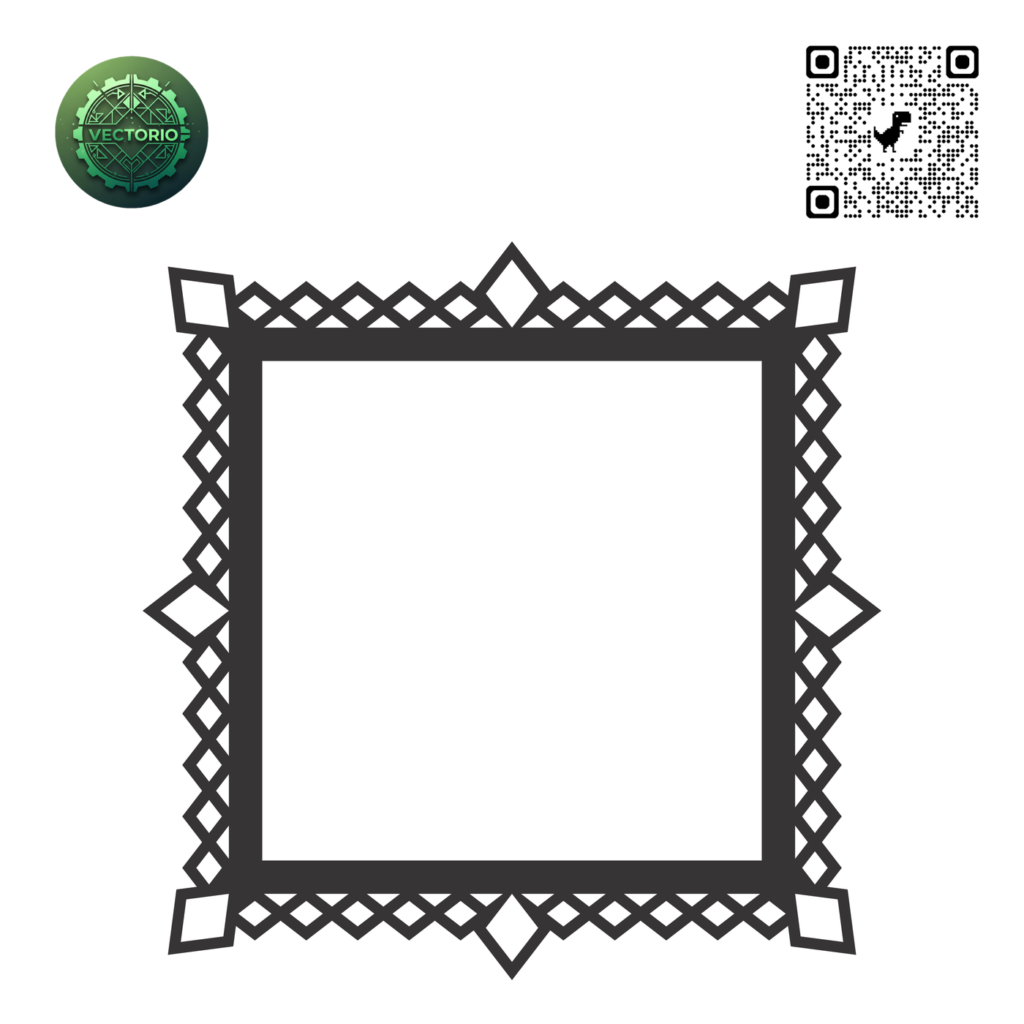 DECORATIVE SQUARE FRAME 86 vector design for laser cutting and engraving