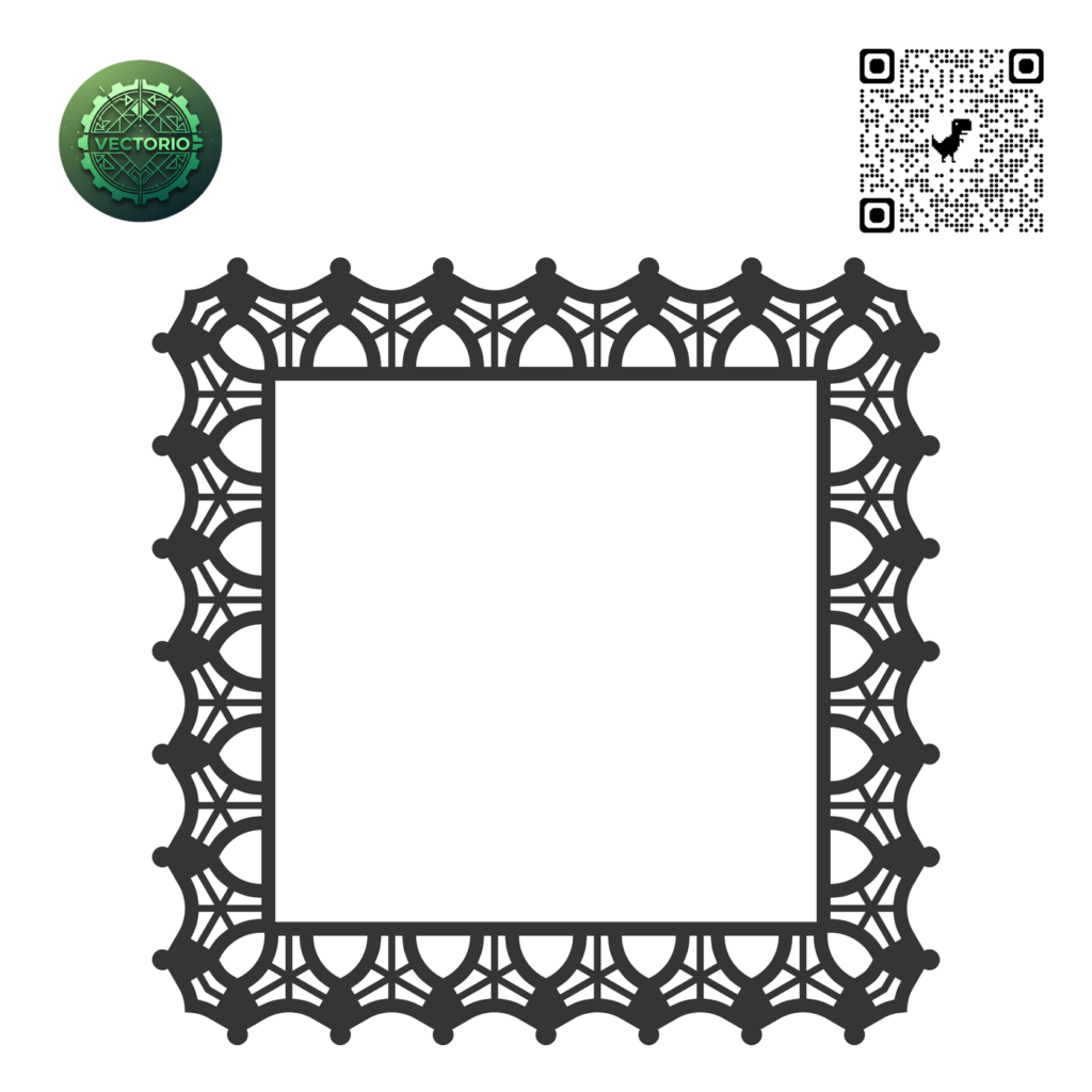 DECORATIVE SQUARE FRAME 89 vector design for laser cutting and engraving
