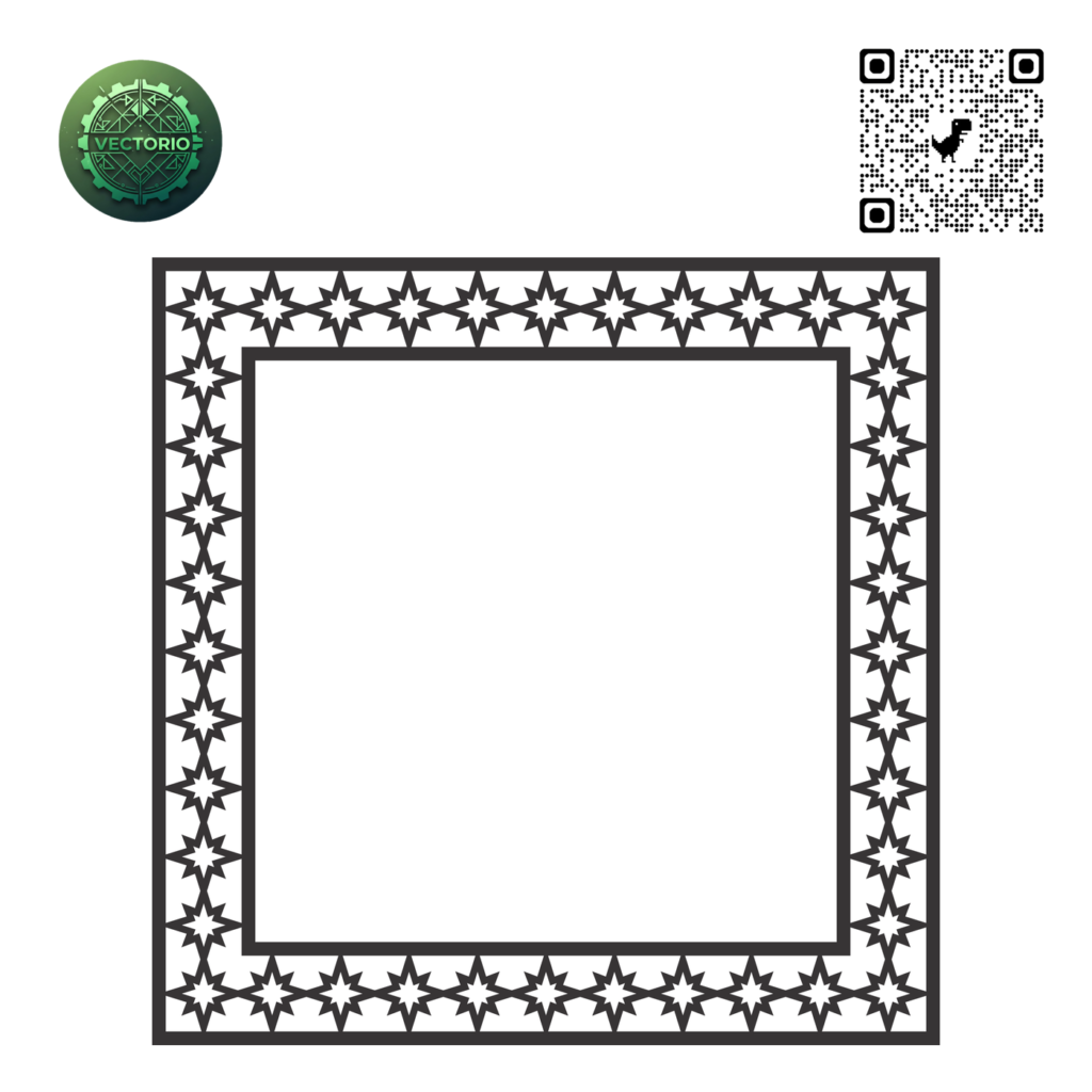 DECORATIVE SQUARE FRAME 90 vector design for laser cutting and engraving