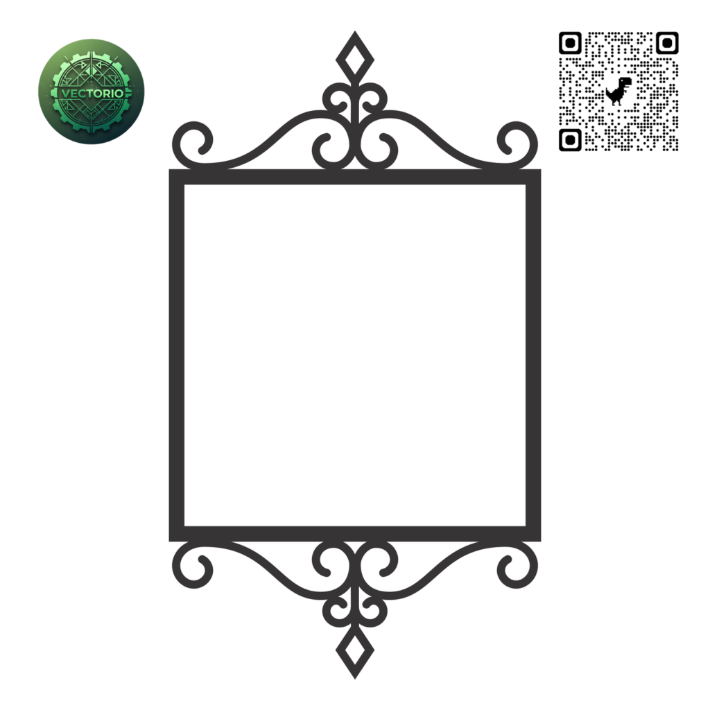 DECORATIVE SQUARE FRAME 93 vector design for laser cutting and engraving