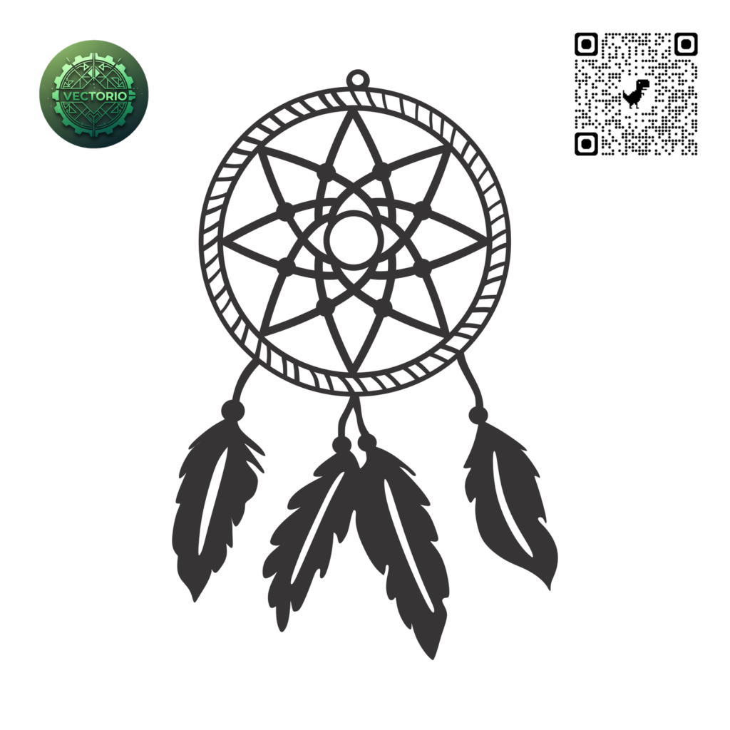 DREAMCATCHER MANDALA 1 vector design for laser cutting and engraving