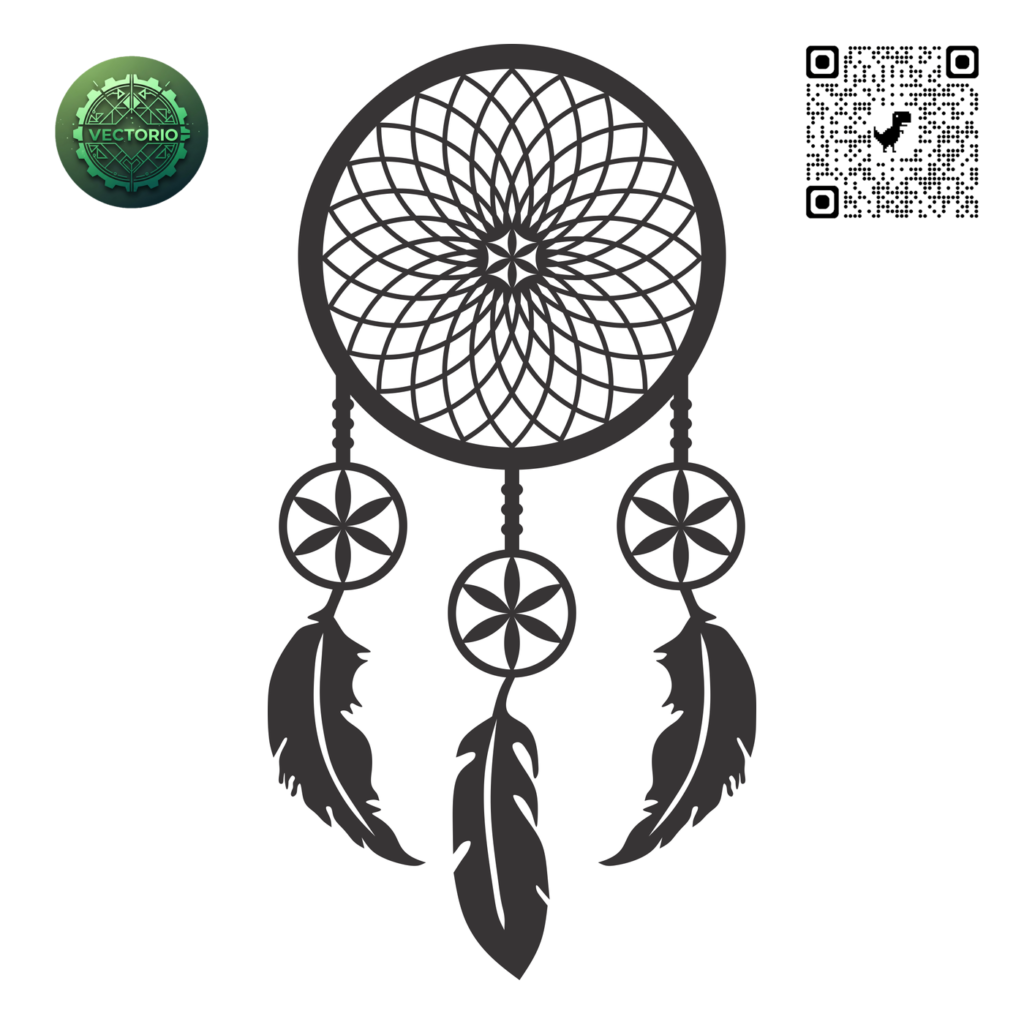 DREAMCATCHER MANDALA 11 vector design for laser cutting and engraving