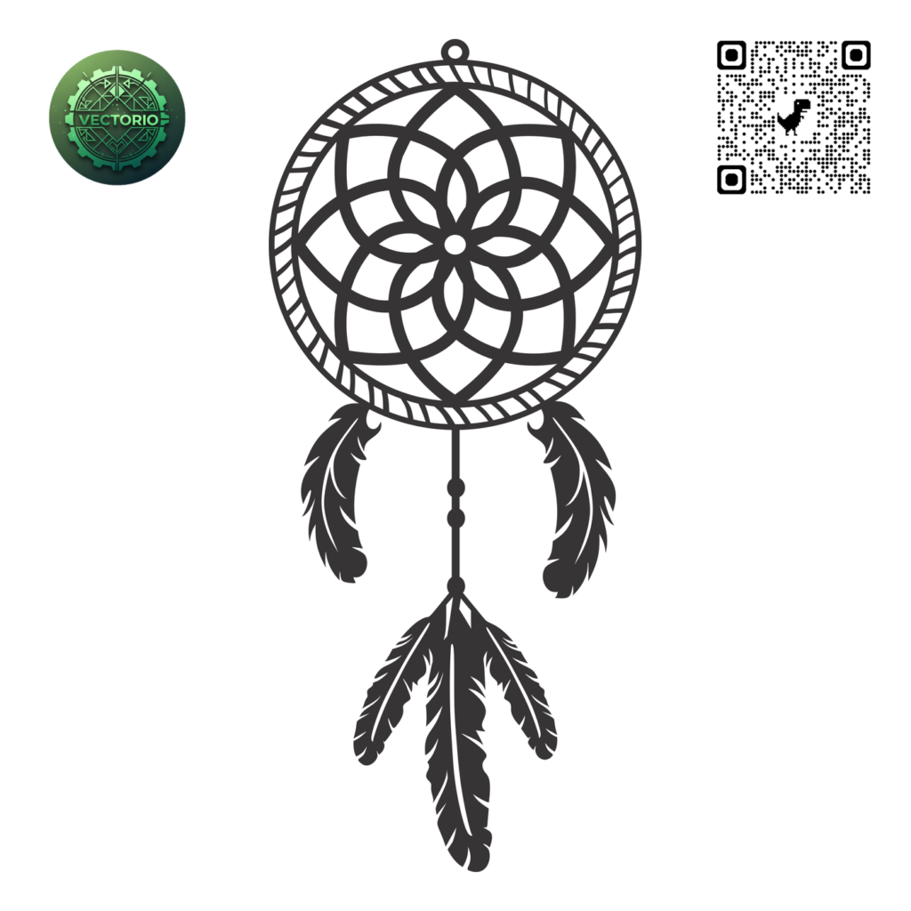 DREAMCATCHER MANDALA 3 vector design for laser cutting and engraving