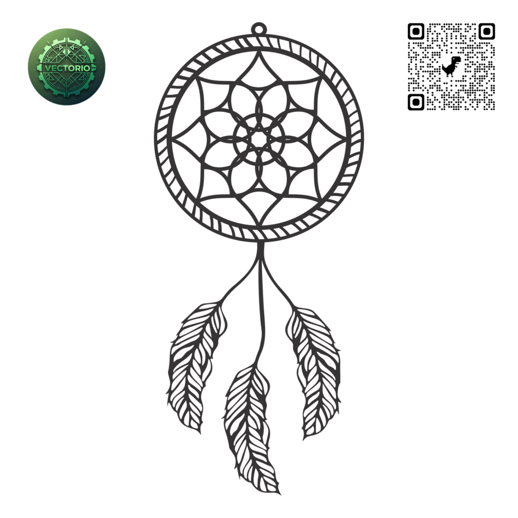 DREAMCATCHER MANDALA 5 vector design for laser cutting and engraving