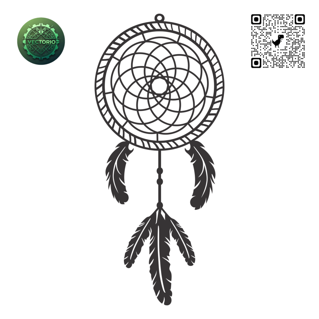 DREAMCATCHER MANDALA 6 vector design for laser cutting and engraving
