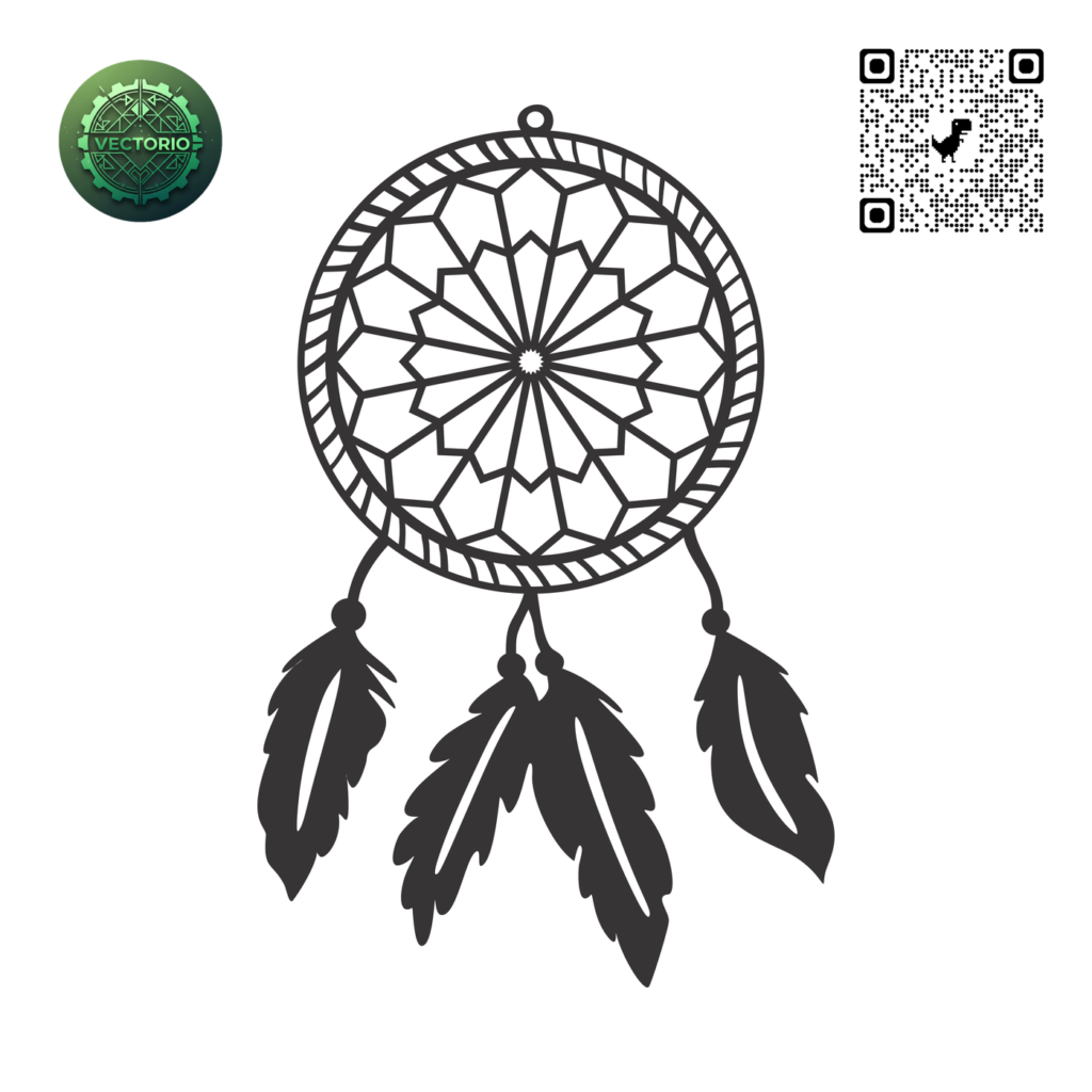 DREAMCATCHER MANDALA 7 vector design for laser cutting and engraving