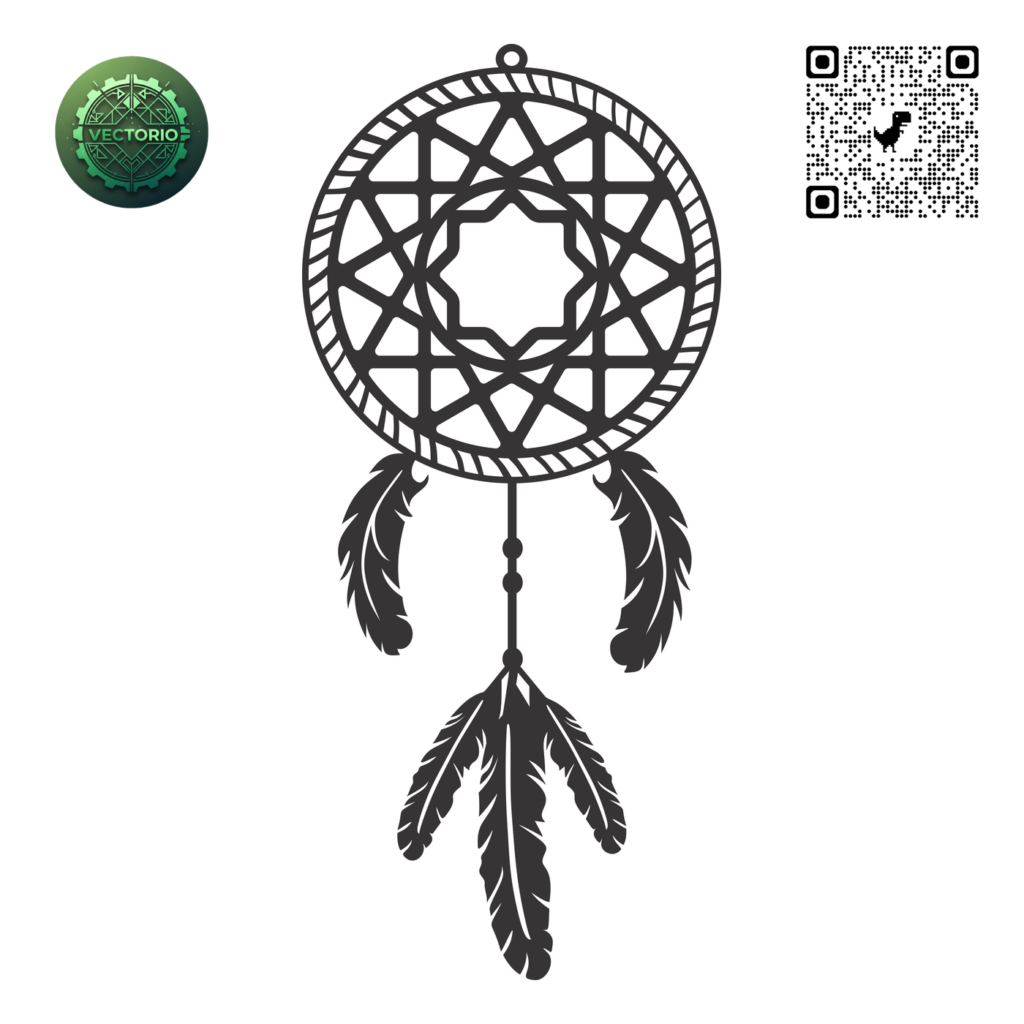 DREAMCATCHER MANDALA 9 vector design for laser cutting and engraving