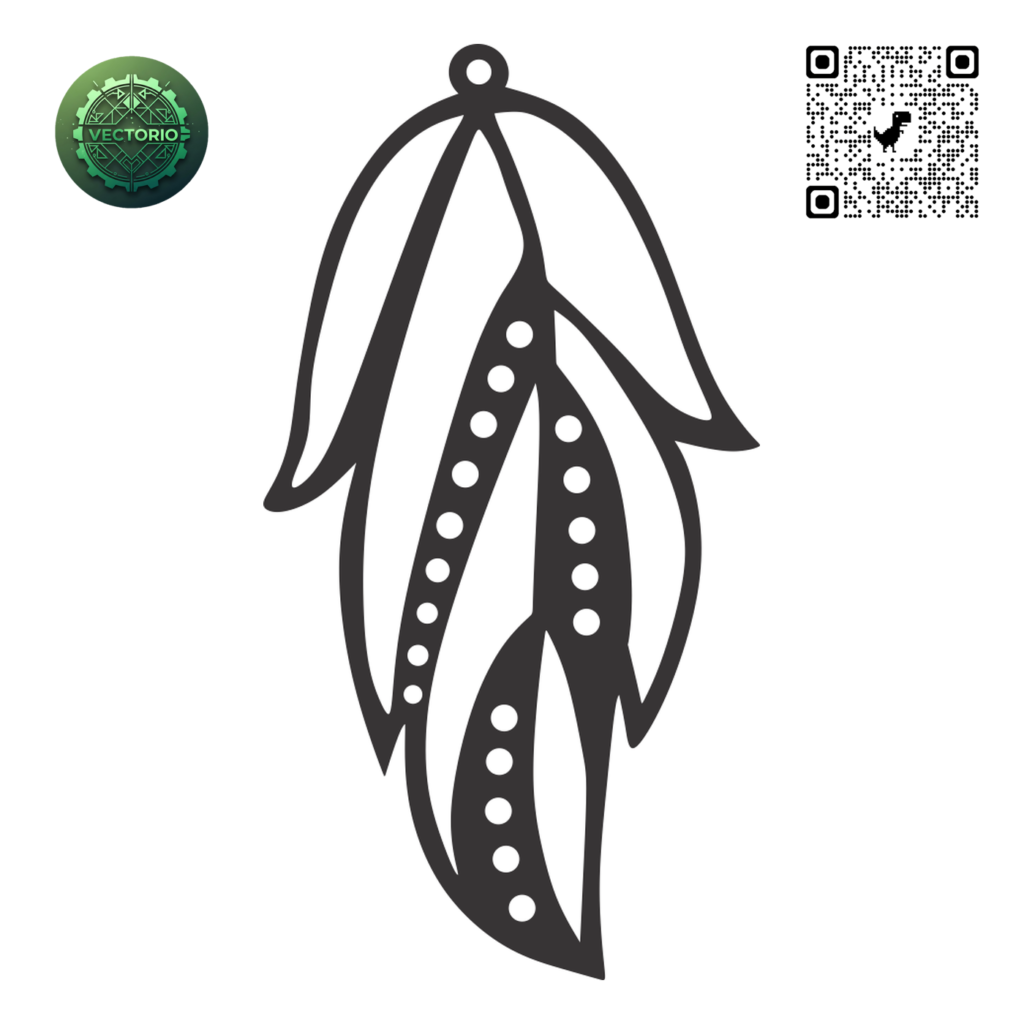 FEATHER 14 vector design for laser cutting and engraving