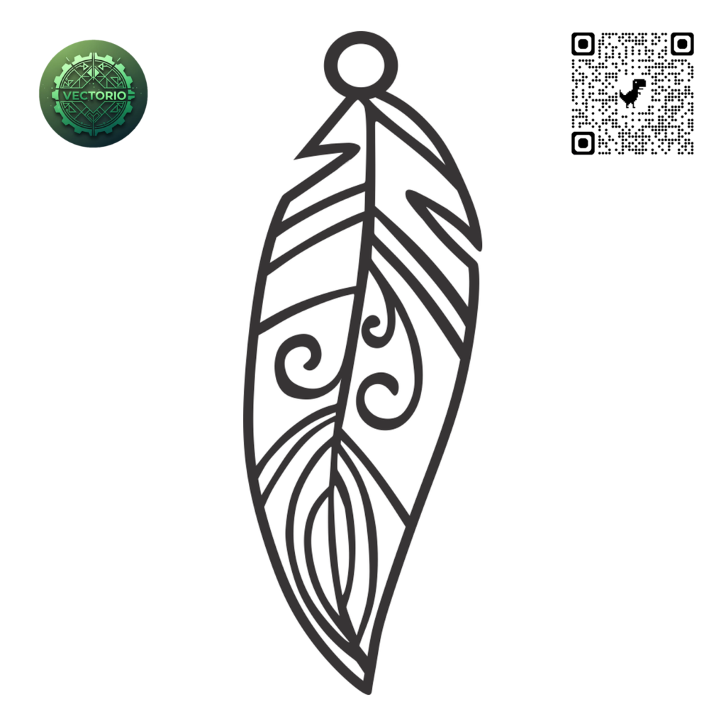 FEATHER 30 vector design for laser cutting and engraving